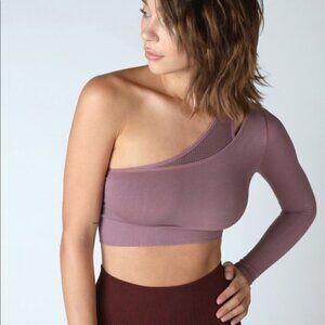 💕AVOCADO💕 Mercury Long Sleeve Crop Top One Shoulder Vintage Antique Lilac NWT